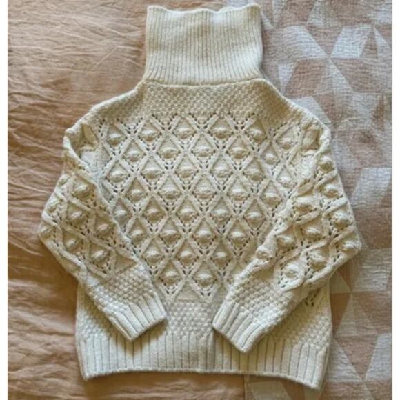 Zara Chunky Knit Sweater Button Front Cardigan Off White/Cream Womens Sz Medium - Picture 16 of 16